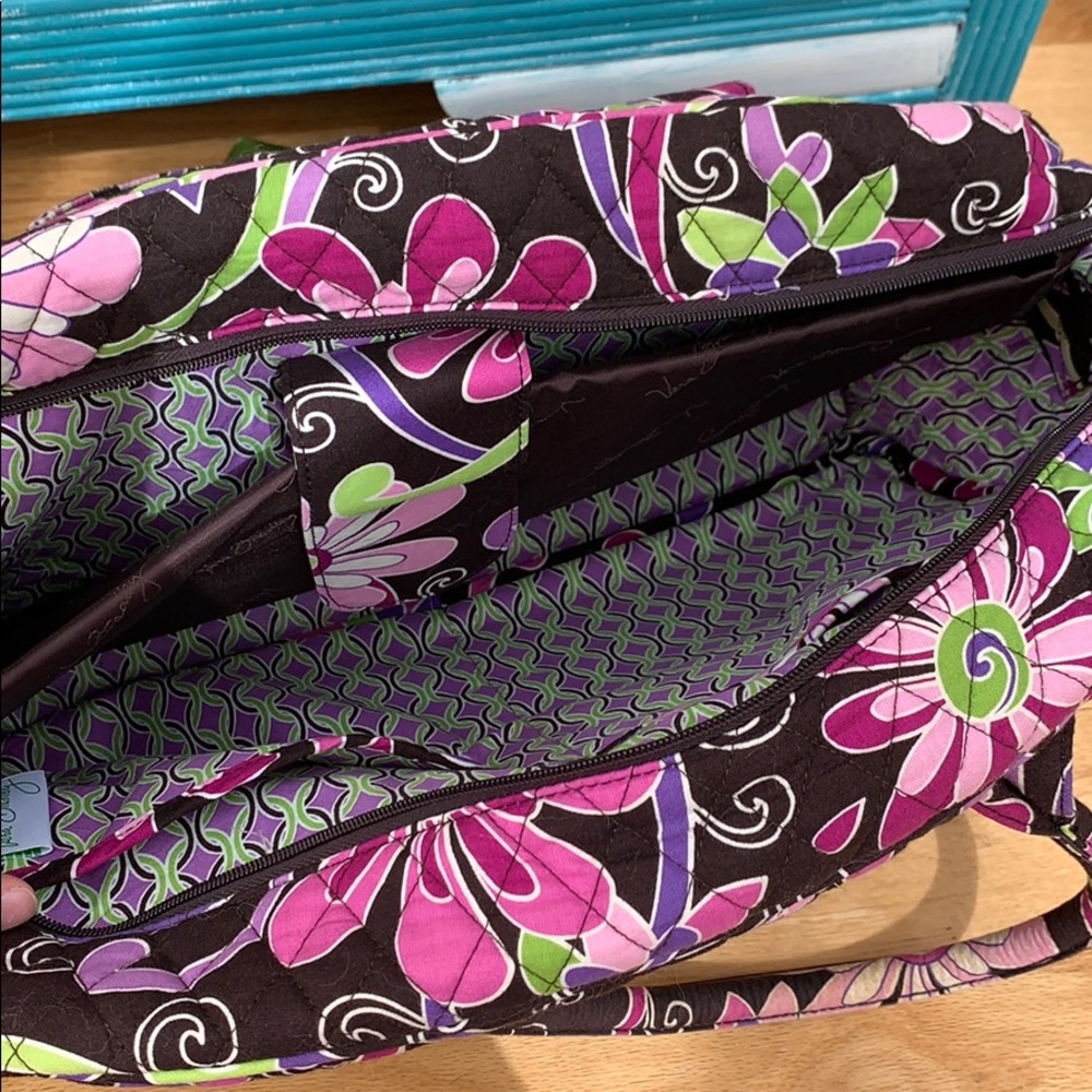 Vera Bradley Laptop Bag๐ Purple Pink Green Black Floral Bag - Picture 6 of 8